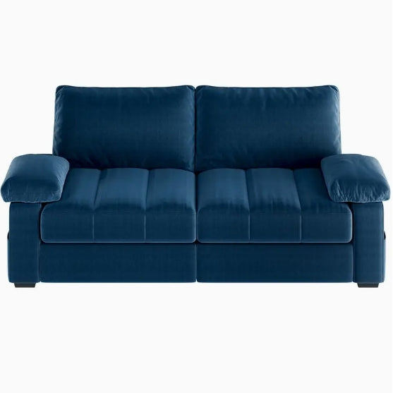 79in Upholstered Sofa Velvet Couch Sofa Couch with USB Charging Ports, Storage Pockets for Living Room Apartment Game Room, Gray/Green/Blue
