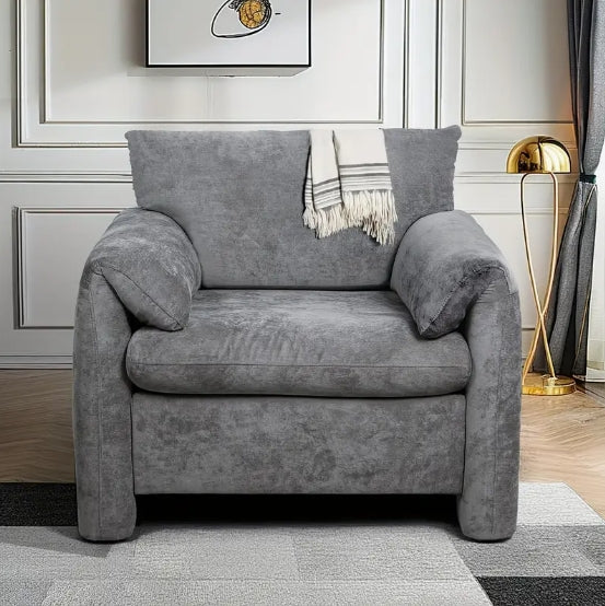 Chenille Oversized Armchair - Modern Accent Chair & Single Sofa Lounge, 34'' Wide, Comfortable Seating For Living Room & Bedroom
