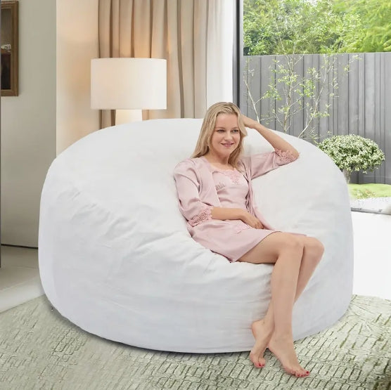 [Memory Foam Bean Bag] Memory Foam Furniture Bean Bag Chair - U-shaped Pillow, Throw Pillow Blanket, Three Freebies - Big Sofa With Soft Micro Fiber Cover