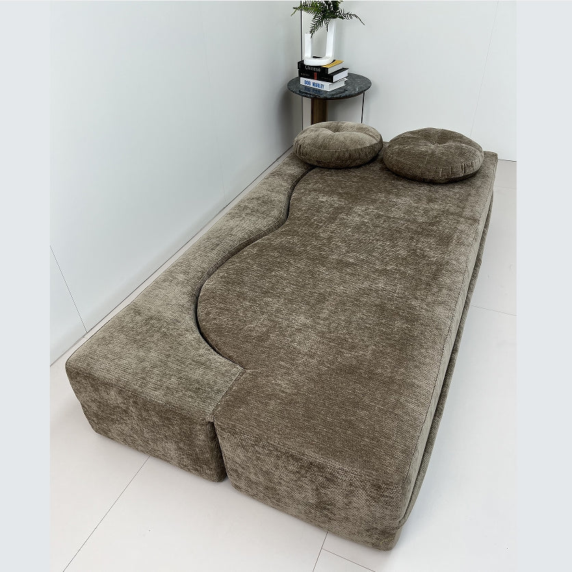 Modern compression sofa with 2 pillows, 15-inch full-size folding mattress, no assembly required, perfect for living room, bedroom