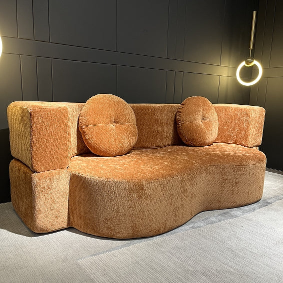 Modern Compression Sofa with 2 Pillows, 15" Full Size Folding Mattress, No Assembly Required, Ideal for Living Room, Guest Bed, and Game Room