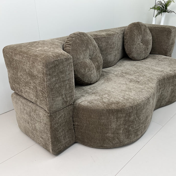 Modern Compression Sofa with 2 Pillows, 15" Full Size Folding Mattress, No Assembly Required, Ideal for Living Room, Guest Bed, and Game Room